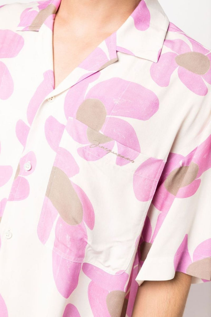 Pink La Chemise Jean Floral Print Shirt