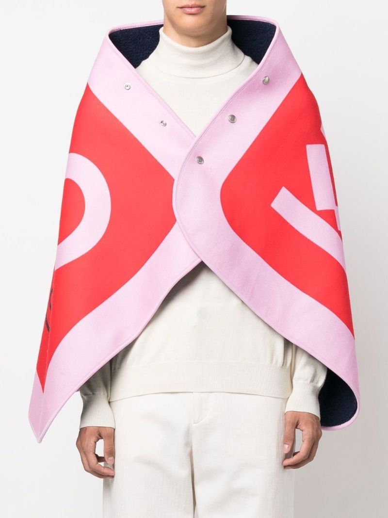 Pink Logo Print Cape Scarf