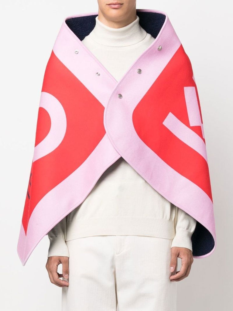 Pink Logo Print Cape Scarf