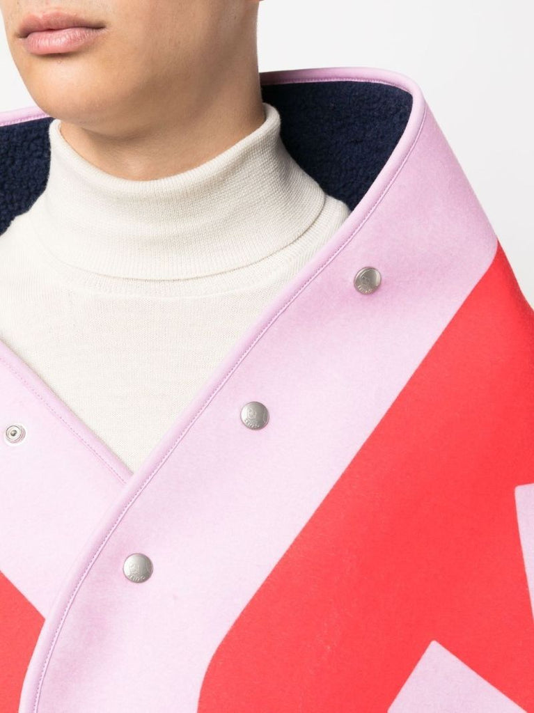 Pink Logo Print Cape Scarf