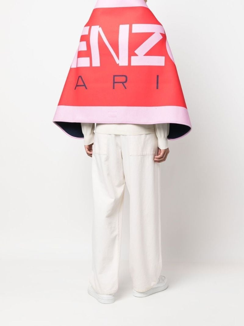 Pink Logo Print Cape Scarf