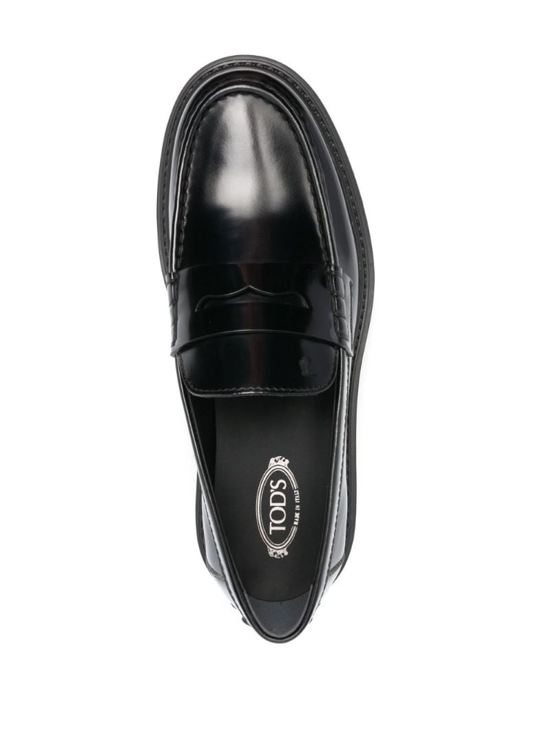 Black Chunky Leather Loafers