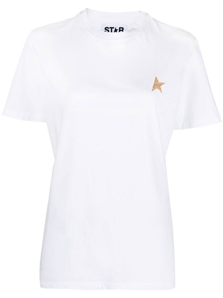 White Star Print Cotton T-shirt