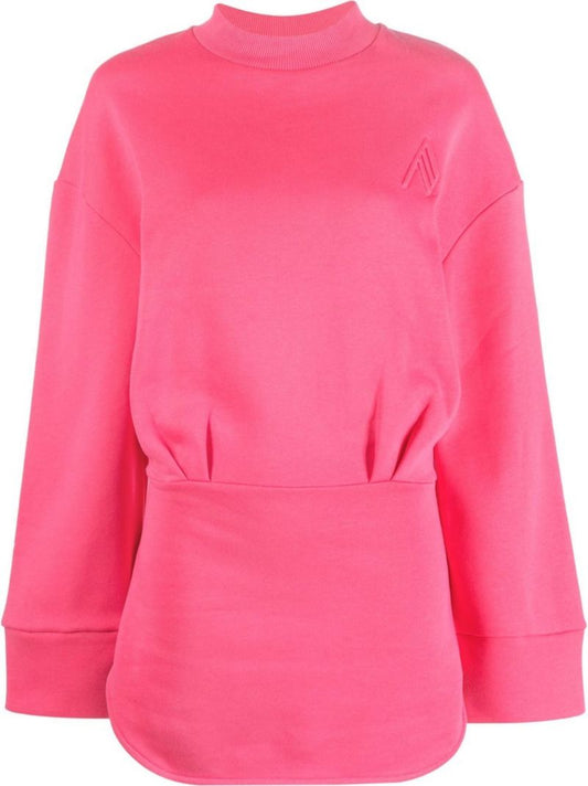 Pink Palmer Cotton Mini Dress