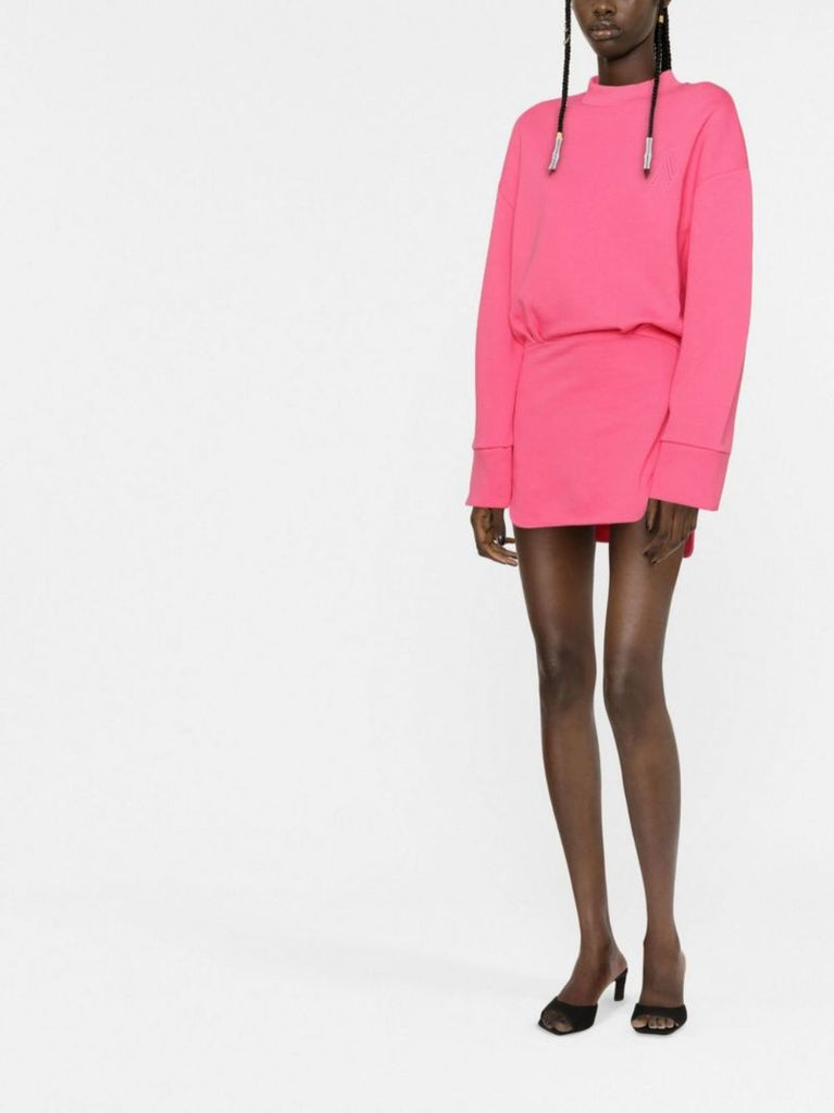 Pink Palmer Cotton Mini Dress