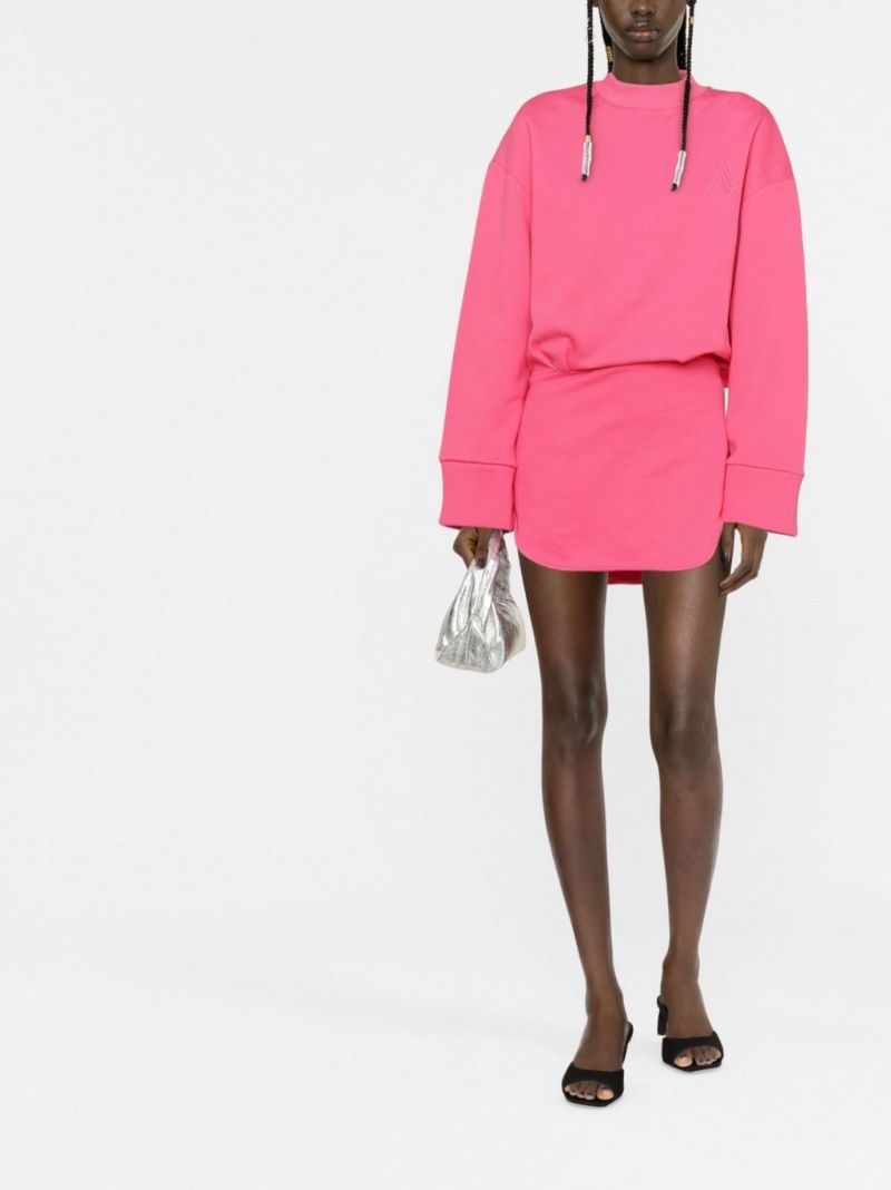 Pink Palmer Cotton Mini Dress