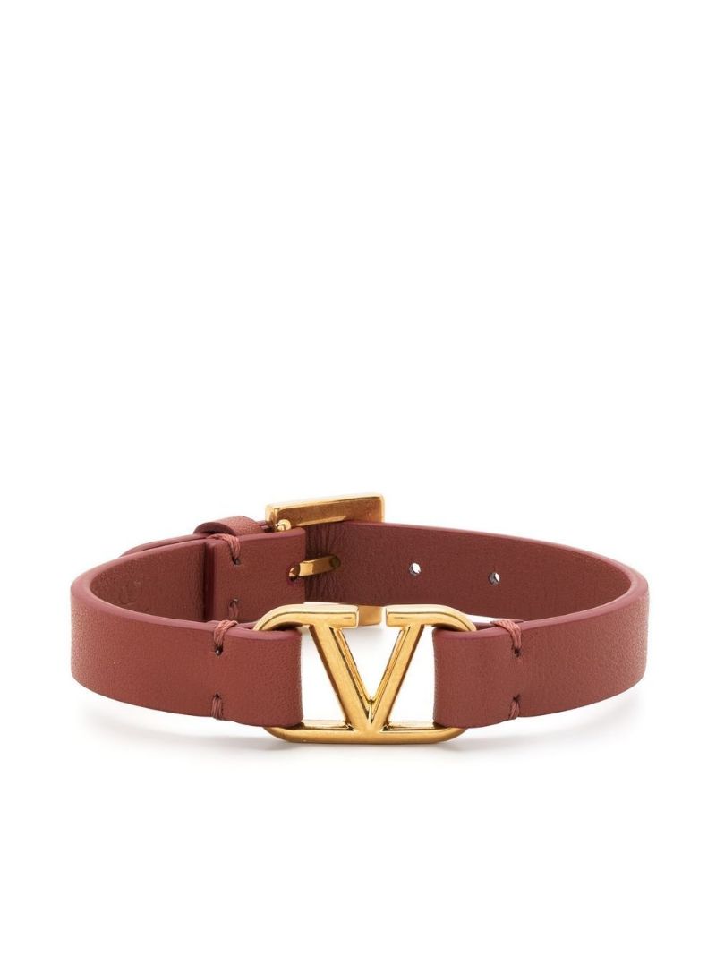 Pink Vlogo Signature Leather Bracelet