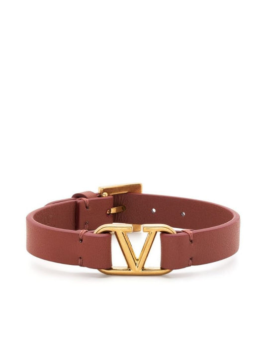 Pink Vlogo Signature Leather Bracelet