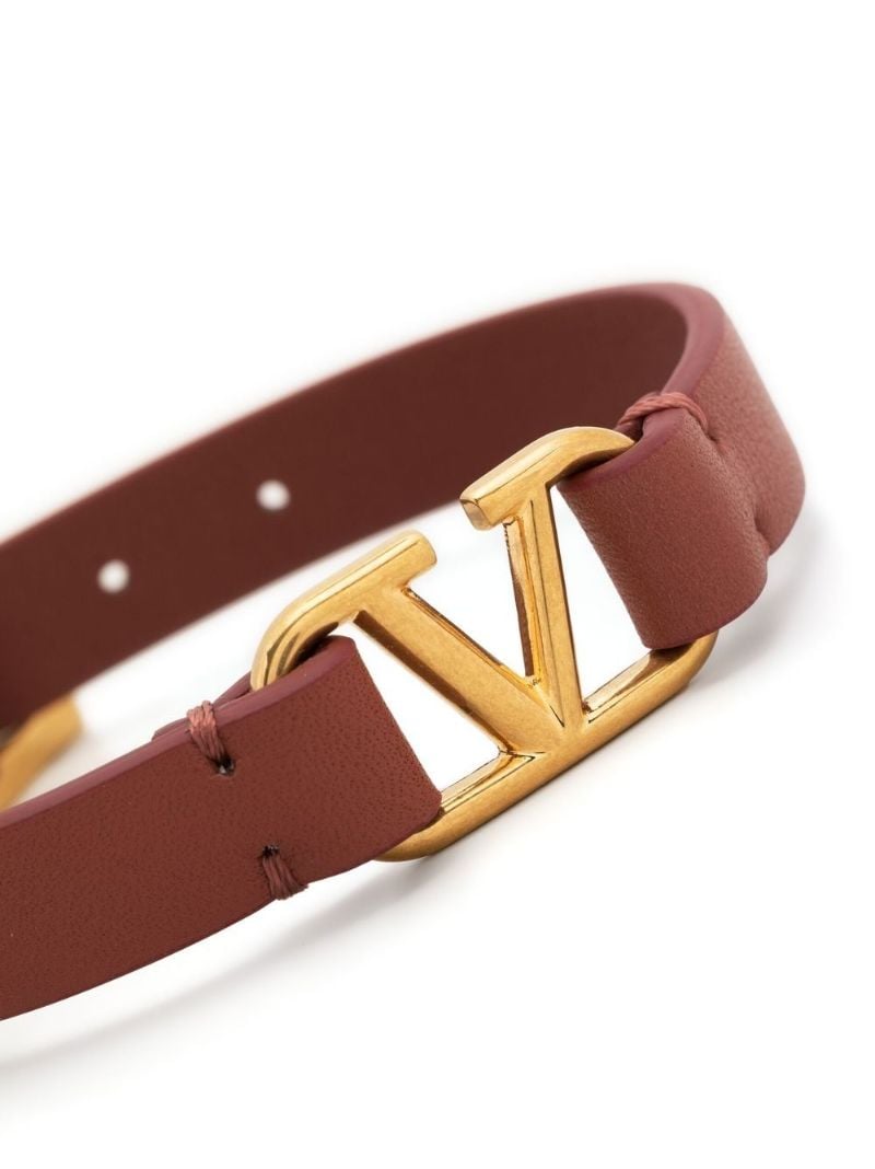 Pink Vlogo Signature Leather Bracelet