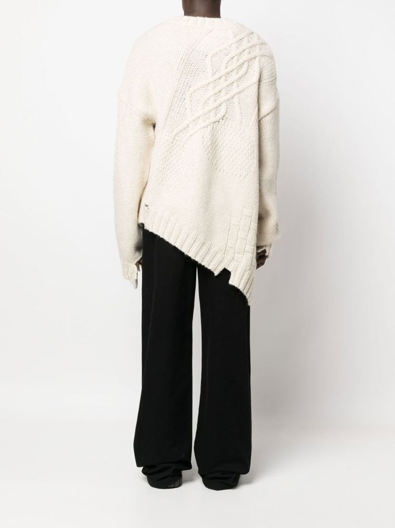 White Circle Logo Cable-knit Sweater