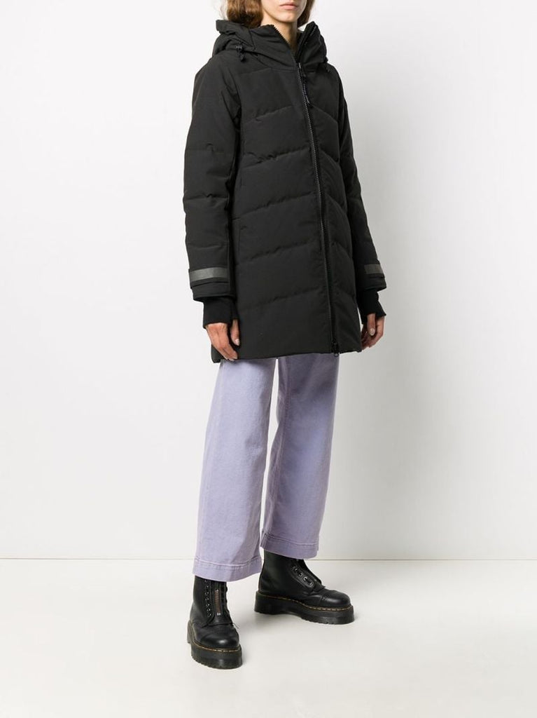 Black Merritt Hooded Parka Coat
