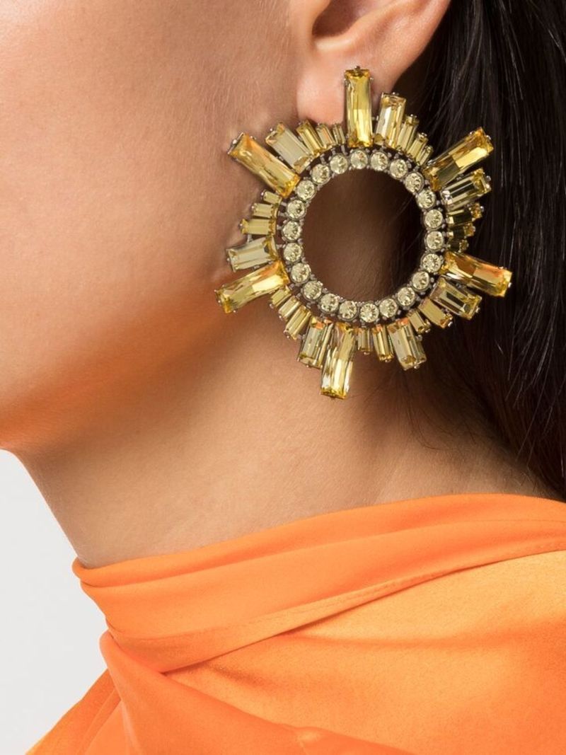 Silver-tone Begum Crystal Earrings