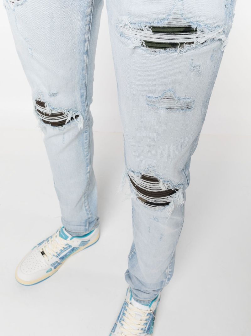 Blue Mx1 Camouflage Skinny Jeans