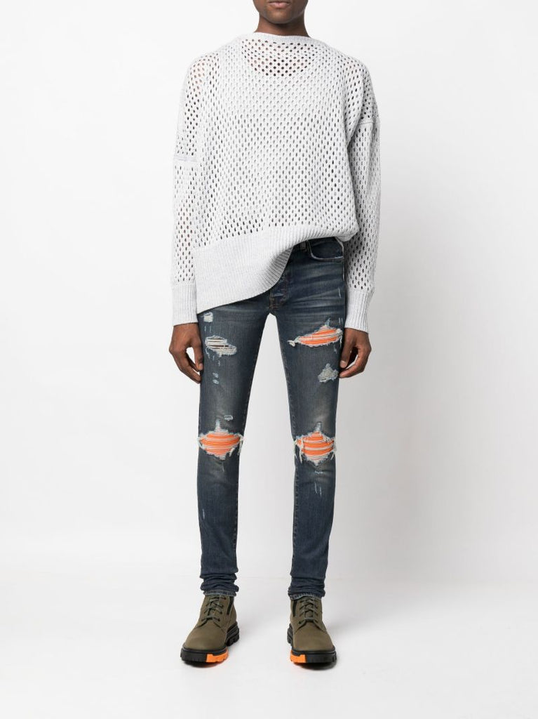 Blue Mx1 Ultra Suede Skinny Jeans