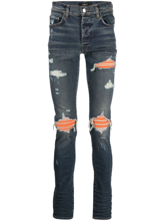 Blue Mx1 Ultra Suede Skinny Jeans