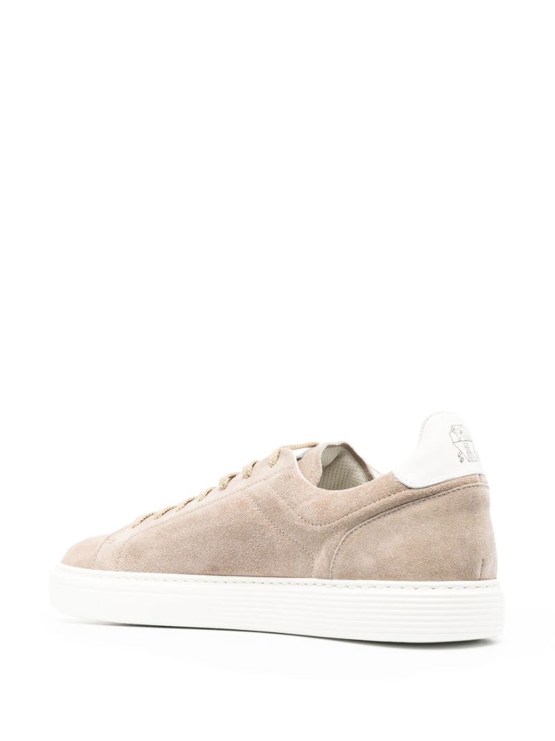 Neutral Low Top Suede Sneakers