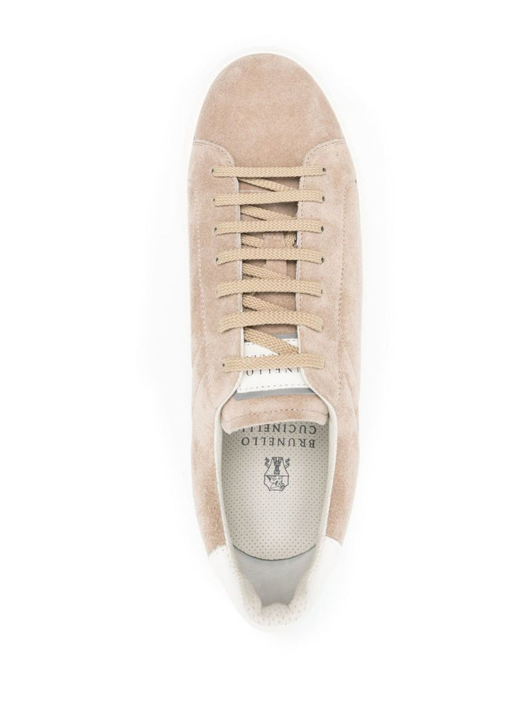 Neutral Low Top Suede Sneakers