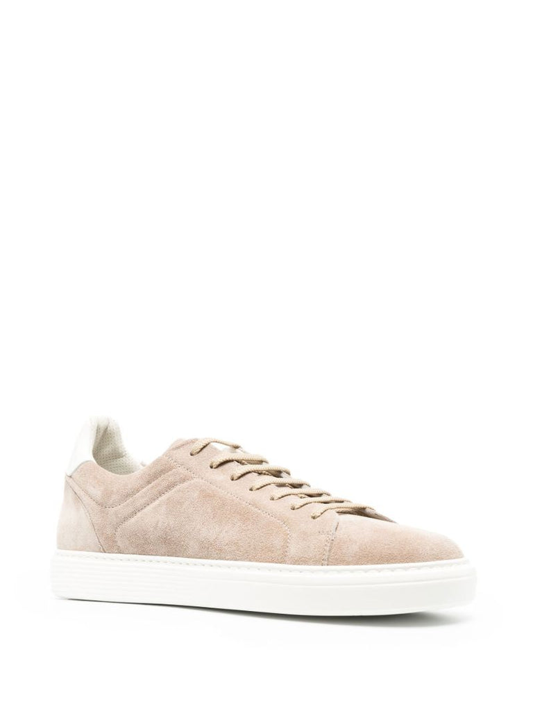 Neutral Low Top Suede Sneakers