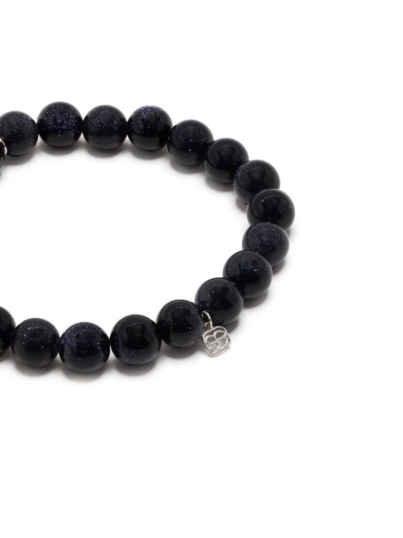 14k White Gold Goldstone Beaded Bracelet