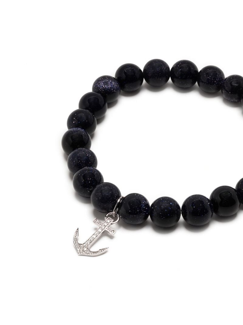 14k White Gold Goldstone Beaded Bracelet