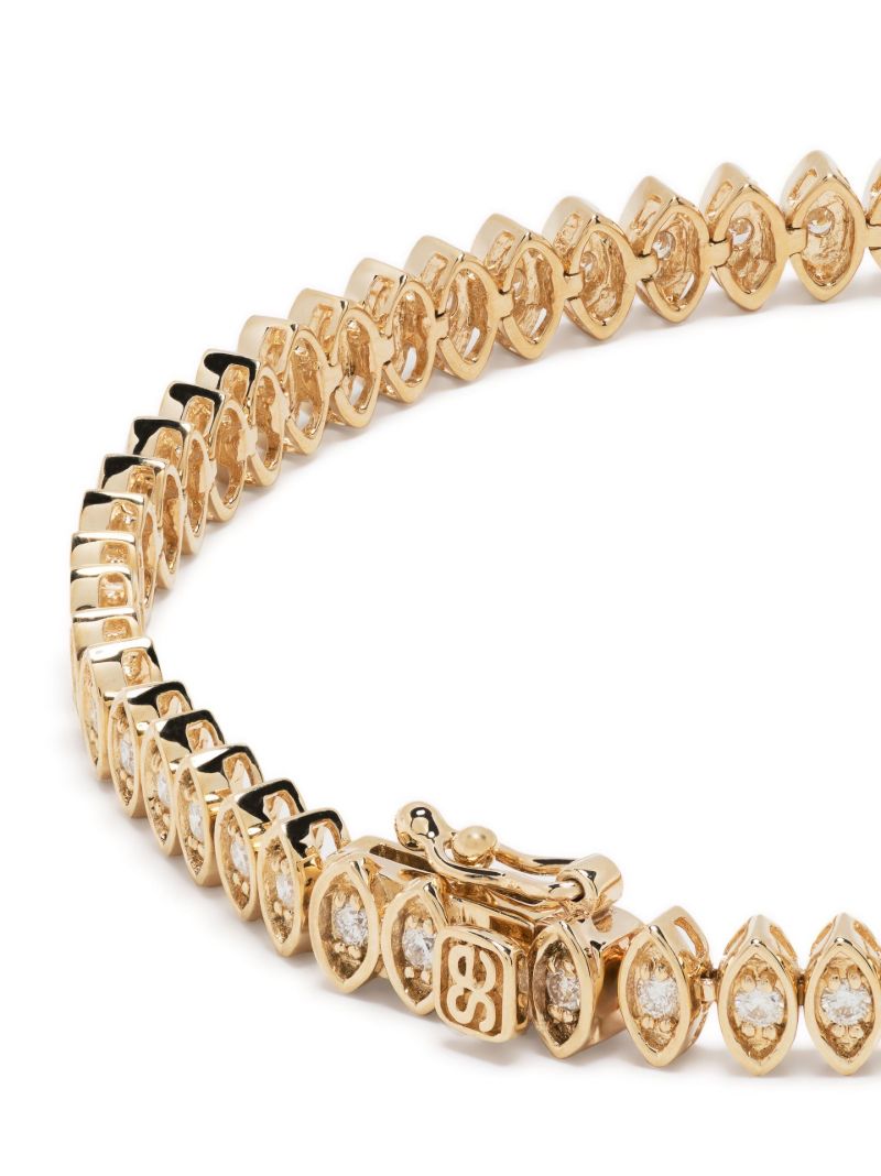 14k Yellow Gold Diamond Marquis Evil Eye Tennis Bracelet