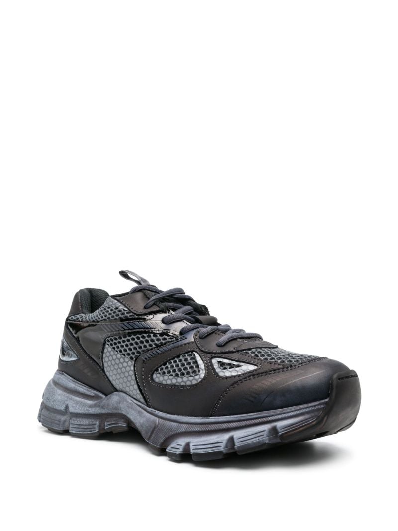 Black Marathon Runner Leather Sneakers