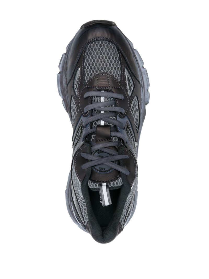 Black Marathon Runner Leather Sneakers
