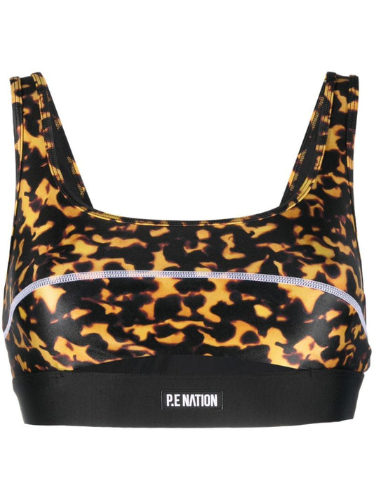 Black Dignity Tortoiseshell Print Sports Bra