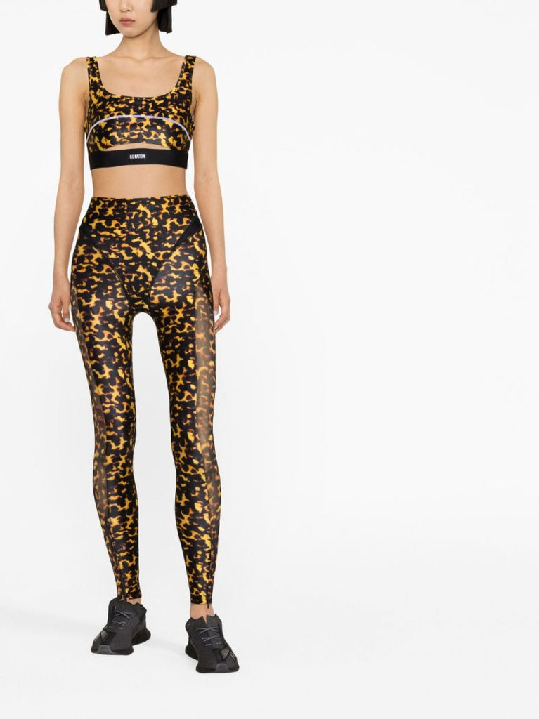 Black Dignity Tortoiseshell Print Sports Bra