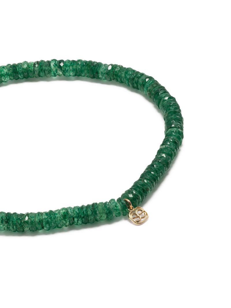 14k Yellow Gold Aventurine Beaded Bracelet