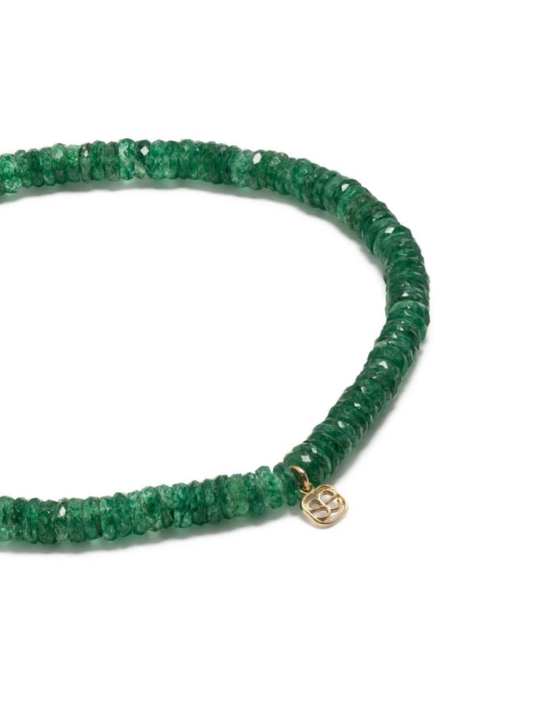 14k Yellow Gold Aventurine Beaded Bracelet