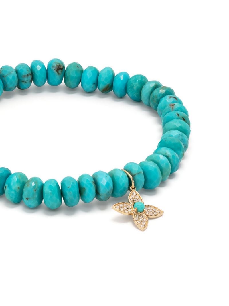 14k Yellow Gold Turquoise Beaded Bracelet