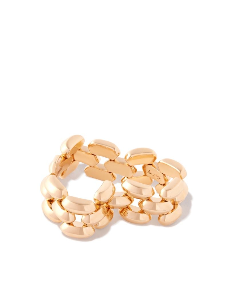 18k Yellow Gold Three Row Cleo Ring