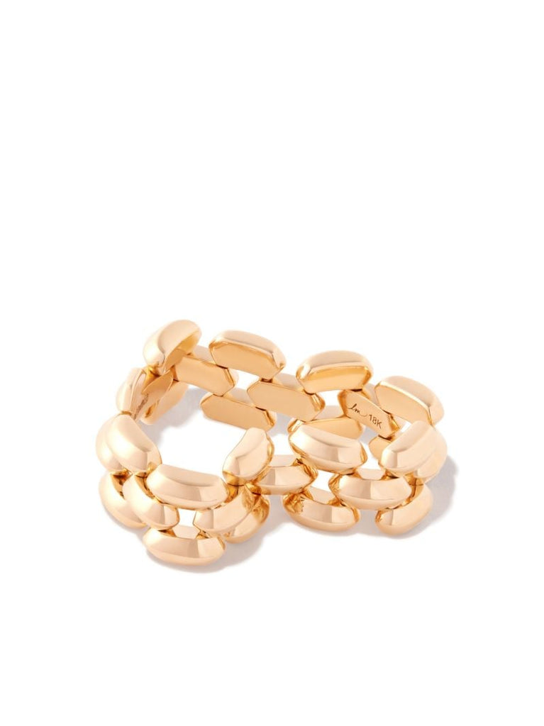 18k Yellow Gold Three Row Cleo Ring