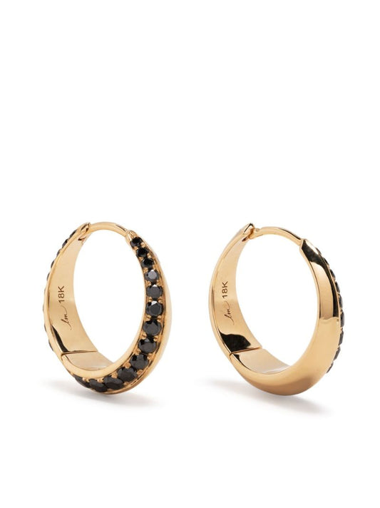18k Yellow Gold Large Othello Crescent Hoop Earrings