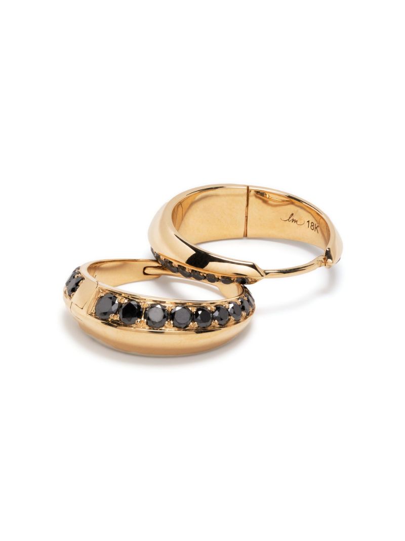 18k Yellow Gold Large Othello Crescent Hoop Earrings