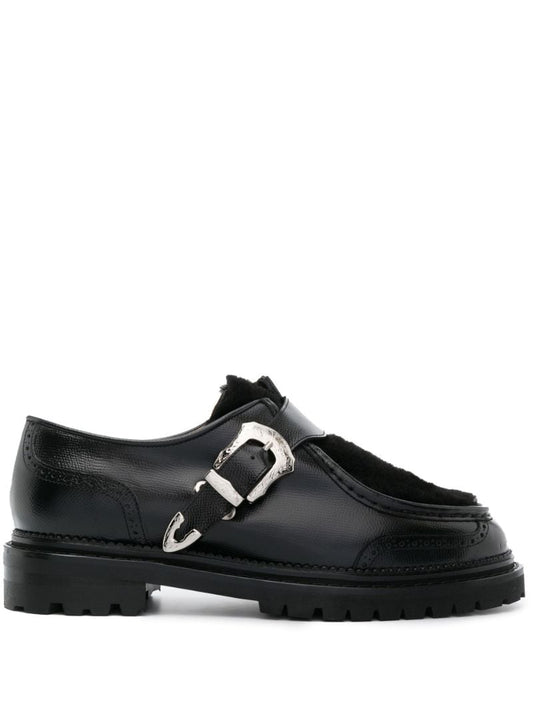 Black Leather Monk Shoes