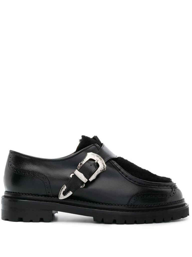 Black Leather Monk Shoes