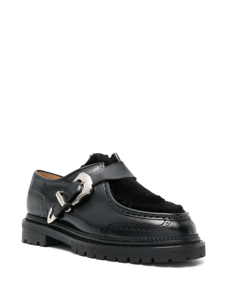 Black Leather Monk Shoes