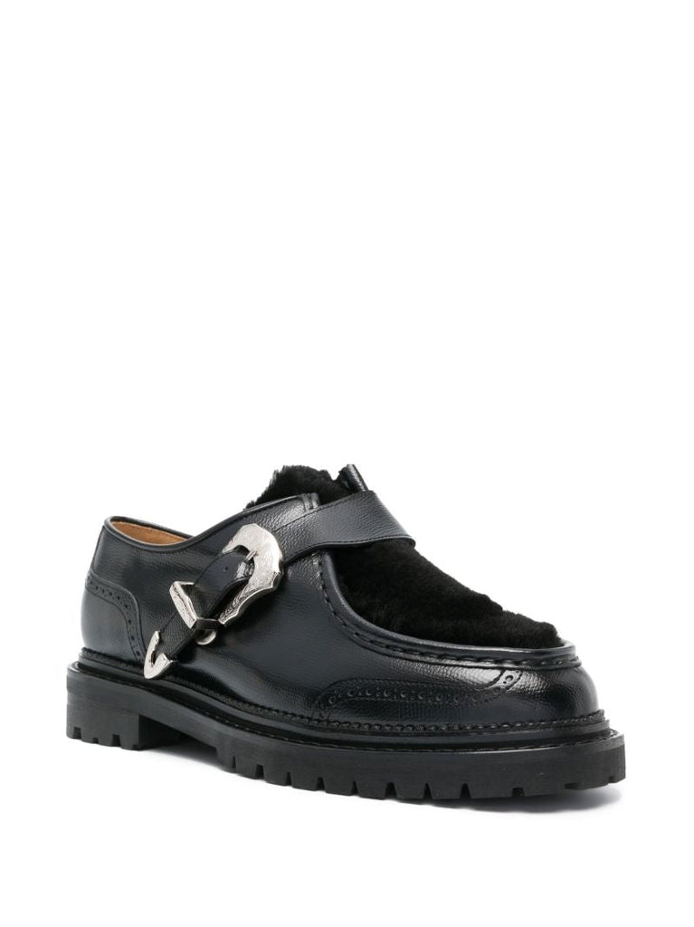 Black Leather Monk Shoes