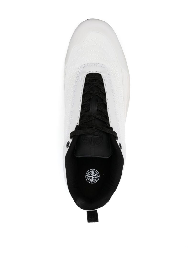 White Panelled Low-top Sneakers