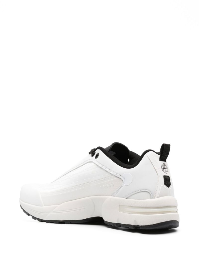 White Panelled Low-top Sneakers