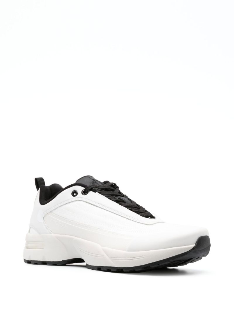 White Panelled Low-top Sneakers