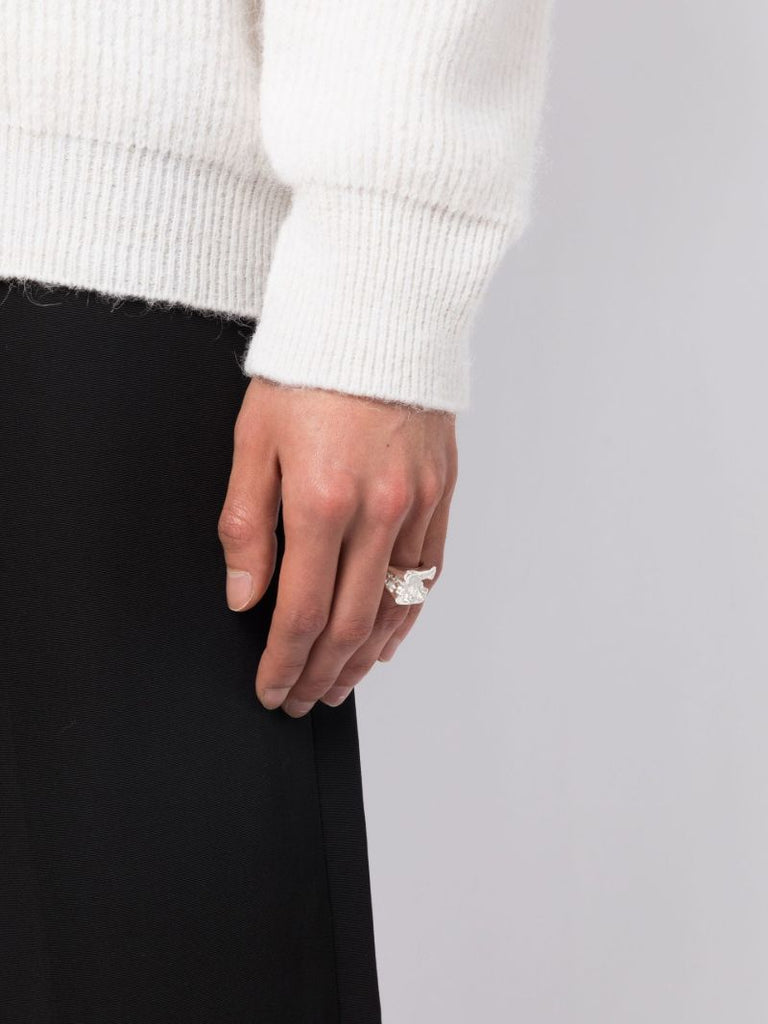 Sterling Silver Snap Square Ring