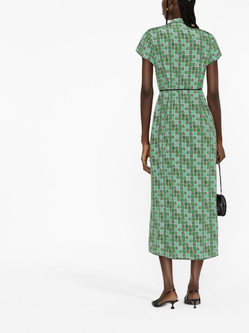 Green Carole Patchwork Midi Dress