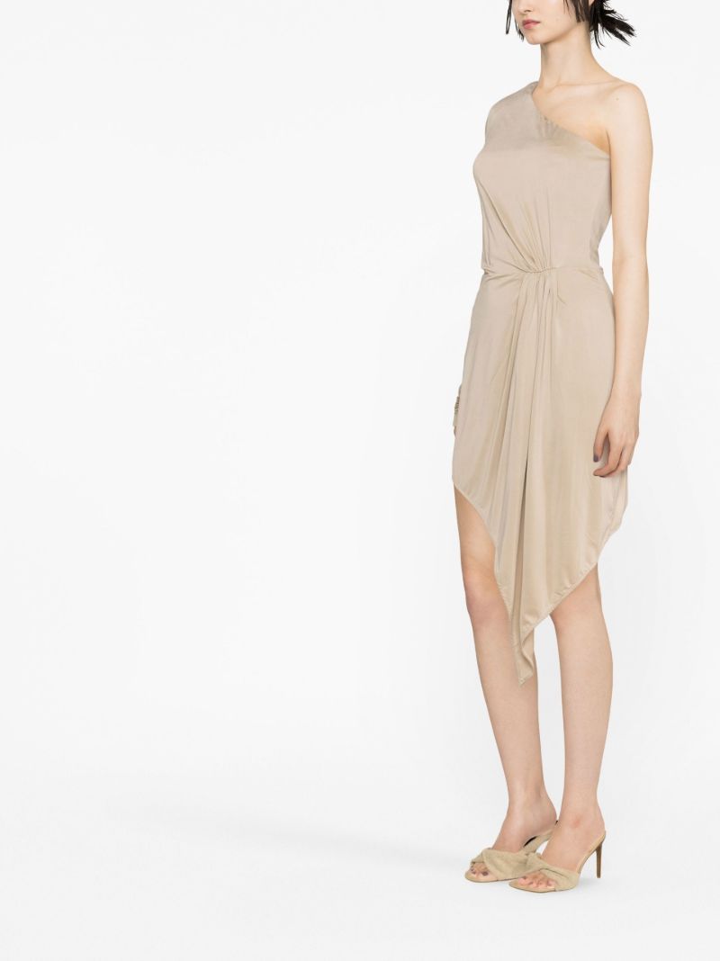 Neutral Suani One-shoulder Mini Dress