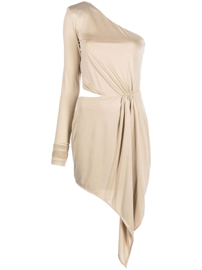 Neutral Suani One-shoulder Mini Dress