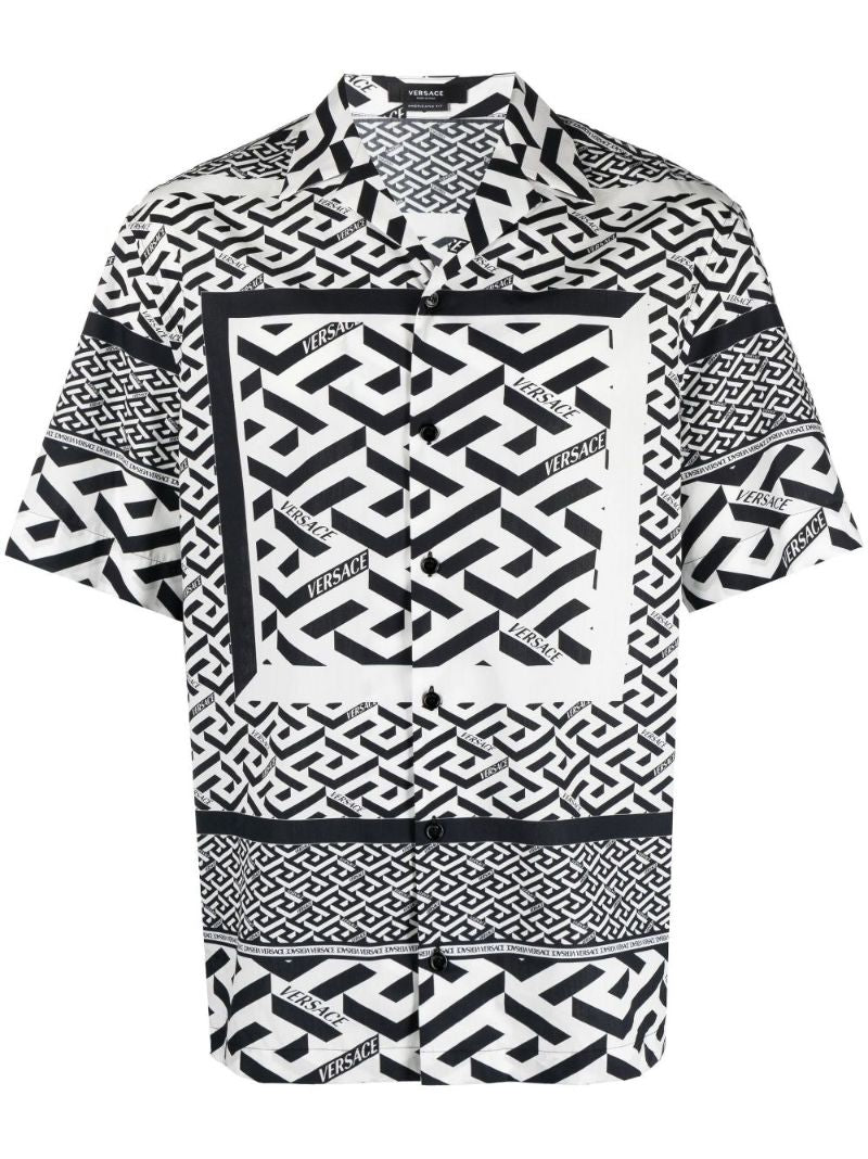 Black and White La Greca Short Sleeve Shirt