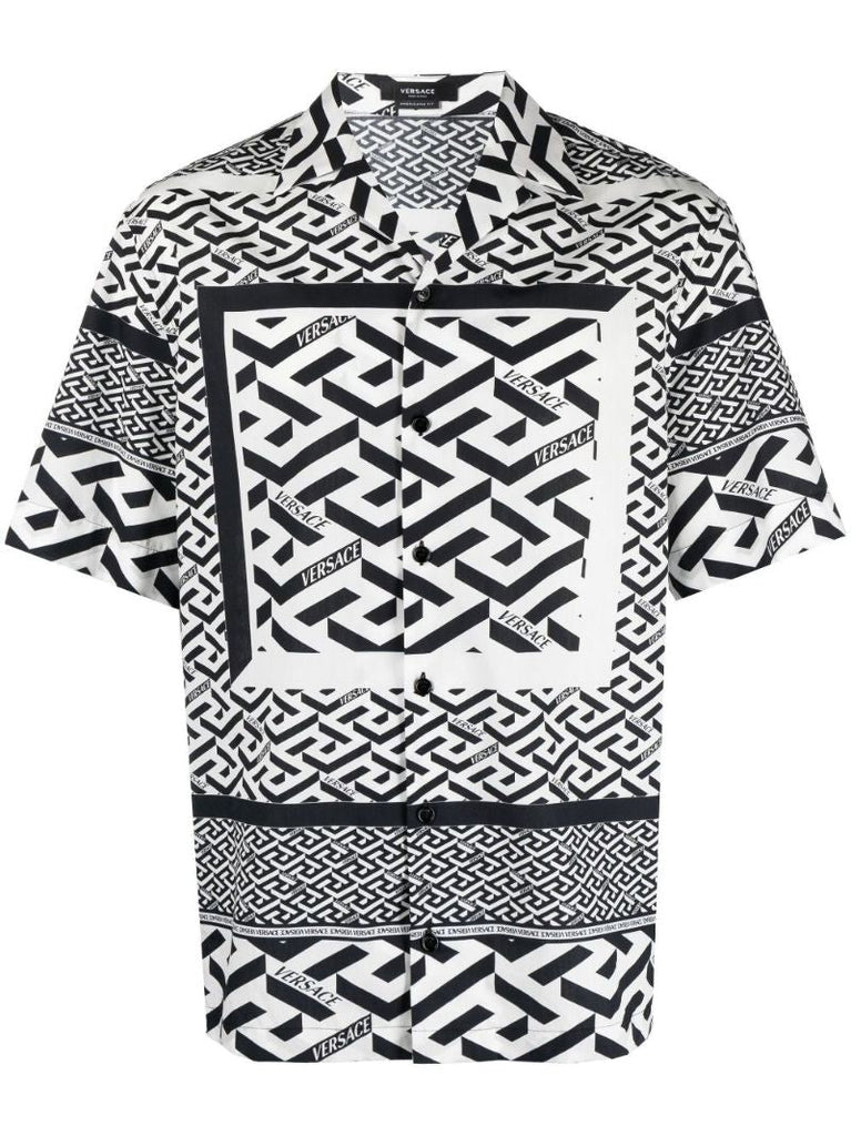 Black and White La Greca Short Sleeve Shirt