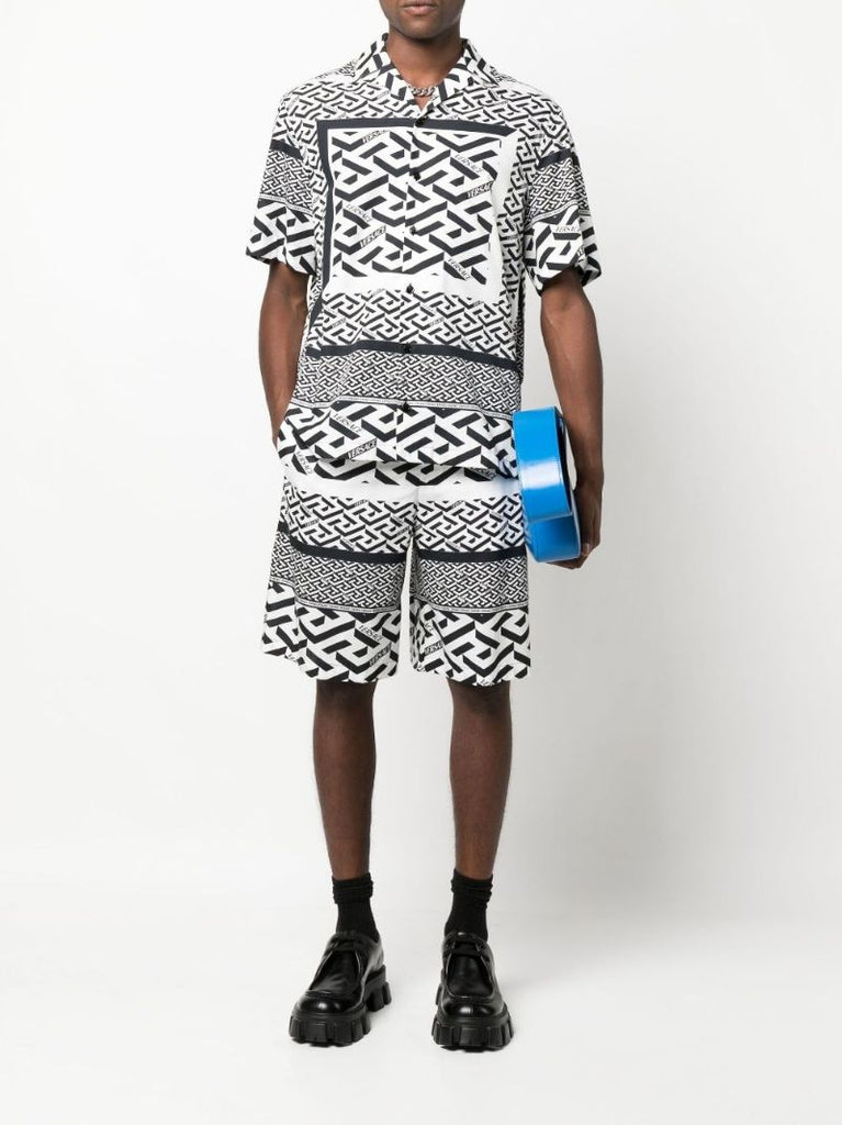 Black and White La Greca Short Sleeve Shirt